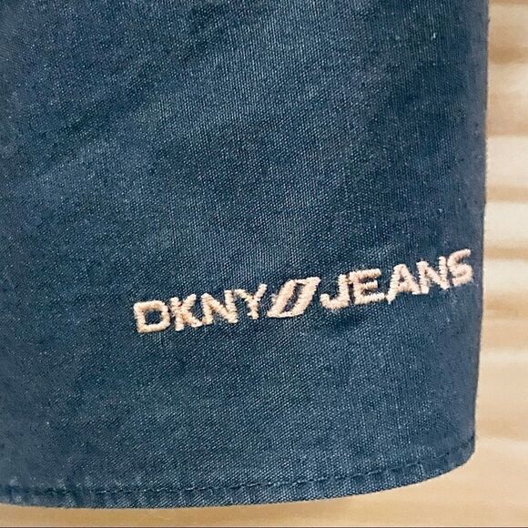 DKNY brown pleated print cotton knee length skirt - Picture 5 of 8